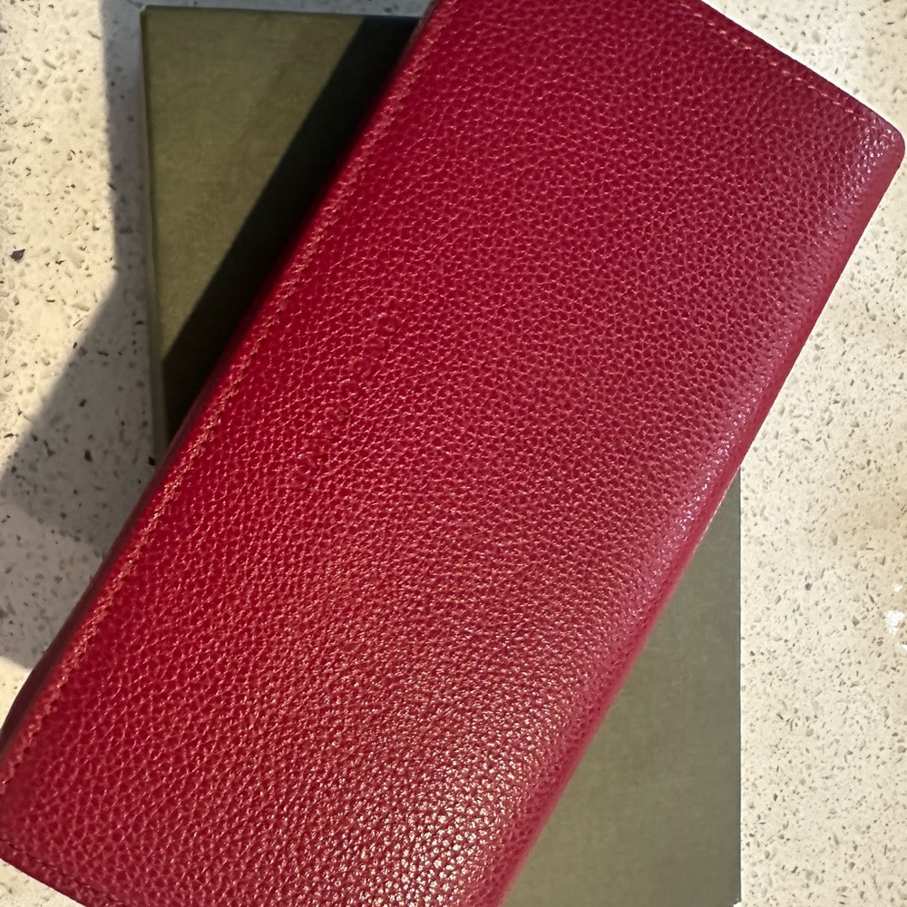 Longchamp red leather wallet